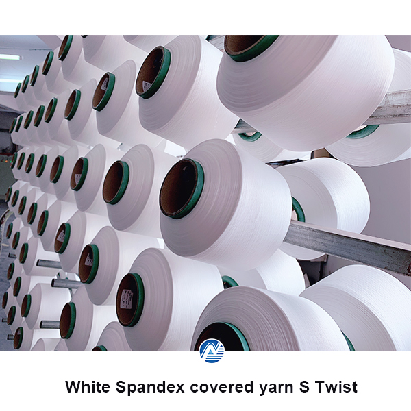 spandex nyeupe iliyofunikwa uzi S Twist